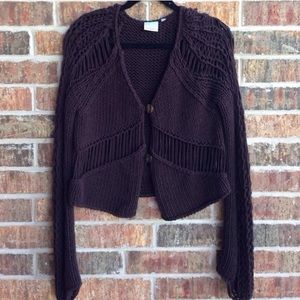 Short chocolate brown cardigan