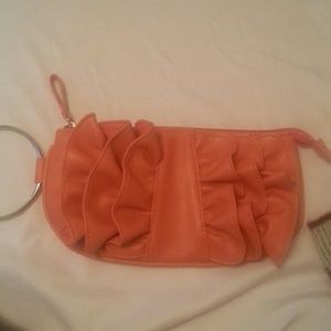 Orange clutch purse