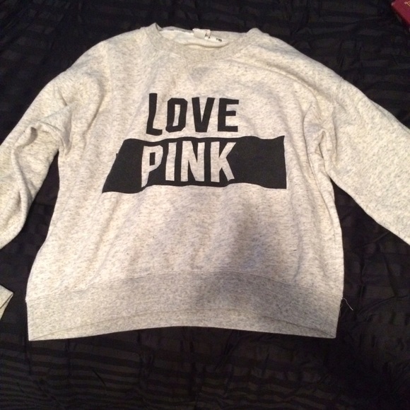 Grey crew neck PINK sweatshirt