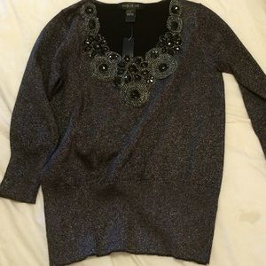 Black shiny dress shirt NWT