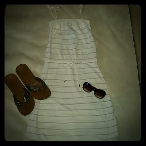 H&M White and Gold Tie Dress. Size 2