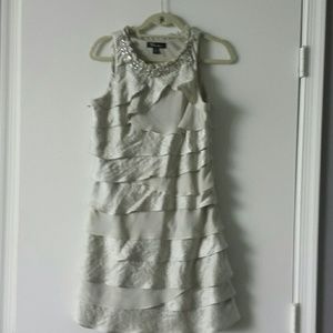 Elegant beige/ silver dress