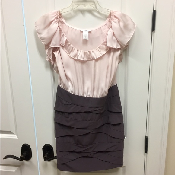 Easley baby creamy pink & taupe-grey dress