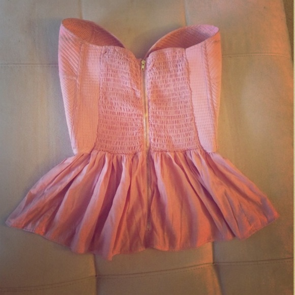 AKIRA Strapless Peplum Corset blouse