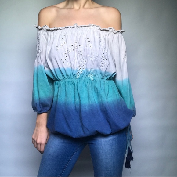 Anthropologie Bohemian Ombré Eyelet Top - Picture 6 of 15