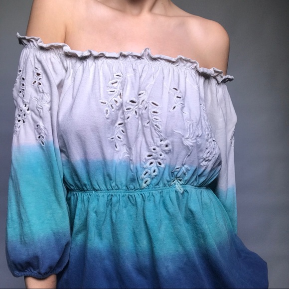 Anthropologie Bohemian Ombré Eyelet Top - Picture 8 of 15