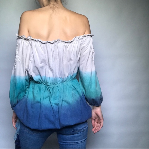 Anthropologie Bohemian Ombré Eyelet Top - Picture 9 of 15