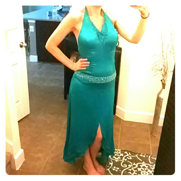 Teal blue Jovani prom dress