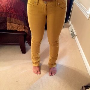 J. Crew Size 27S Mustard Matchstick Jeans