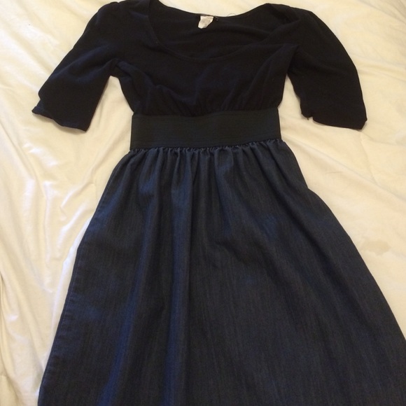 Black and denim dress