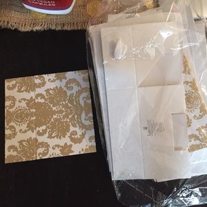Gold brocade favor boxes by Kate Aspen
