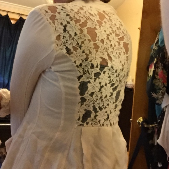 Pale Pink Drape Sweater with Lace Back Insert