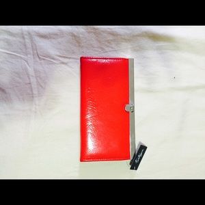 Red soft leather wallet