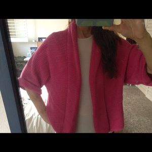 Calvin Klein pink shrug shaker knit sweater