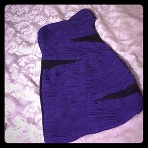 Royal Purple Ruches  Mini Dress