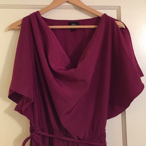 Eggplant flutter sleeve dress