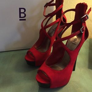 Bakers red straps stilettos