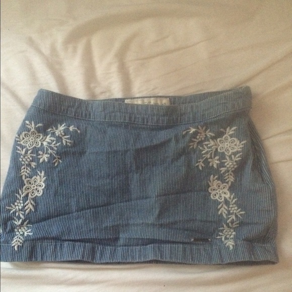 Blue and White Striped Skirt