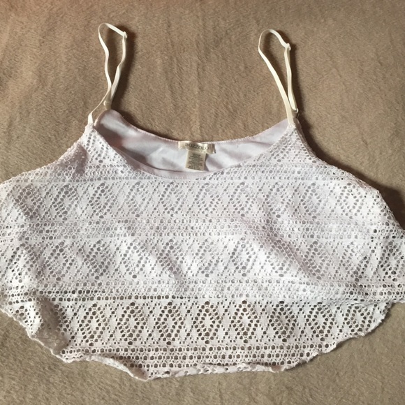 Bozzolo Tops - Bozzolo lace white crop top