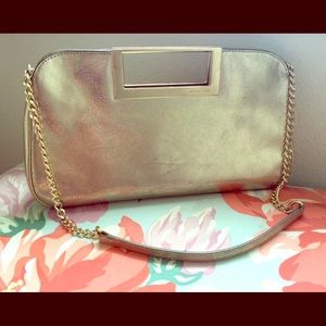Michael Kors Gold Metallic Leather Clutch