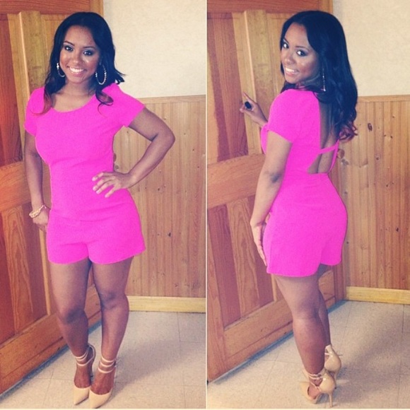 Neon Pink Romper Size Small