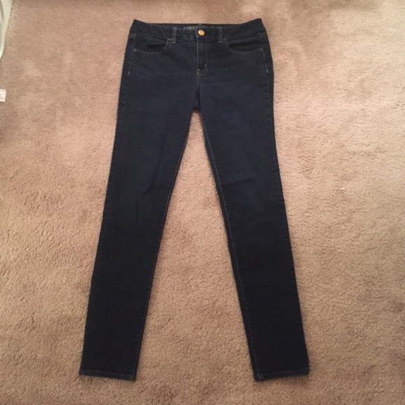 American Eagle Navy LONG Skinny Jeans