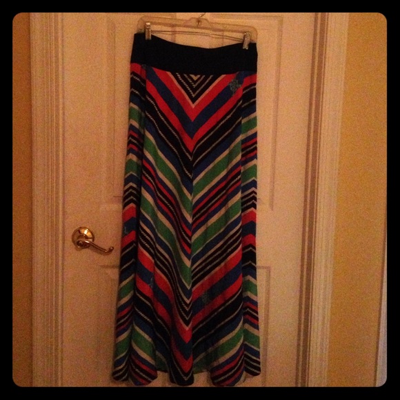 Lilly Pulitzer multicolored anchor maxi skirt