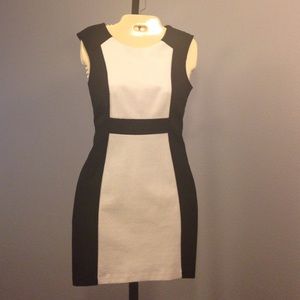 Black and White Colorblock Shift Dress