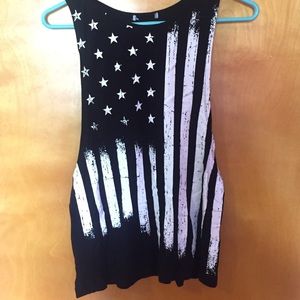 American flag cut off