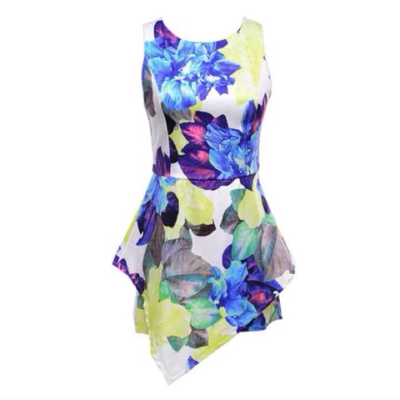 Floral asymmetrical romper