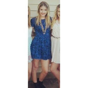 Topshop blue patterned dress