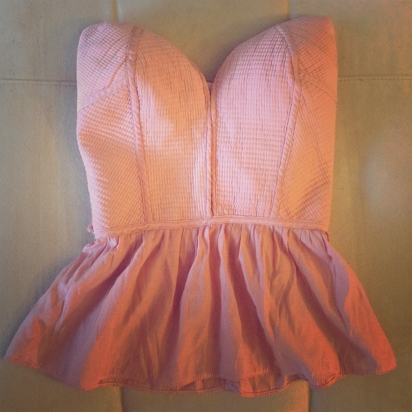 AKIRA Peach strapless peplum blouse bustier