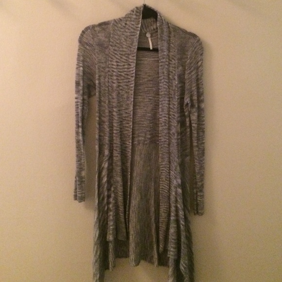 Grey knit Margaret O'Leary open cardigan, sz M