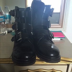 Chunky black combat boot