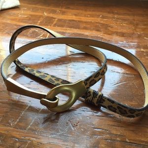 Leopard Print Genuine Leather Belt | XL