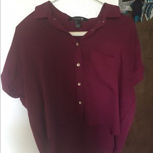 Maroon button up