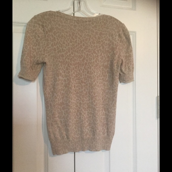 ***SALE*** BR Beige Leopard Short-Sleeve Sweater - Picture 3 of 4