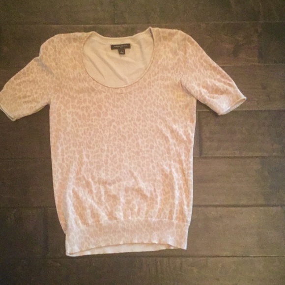 ***SALE*** BR Beige Leopard Short-Sleeve Sweater - Picture 4 of 4