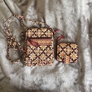 Vera Bradley cross body bag with matching wallet