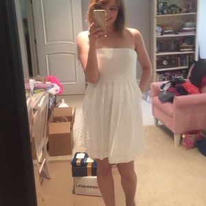 Gap white eyelet dress with removable straps