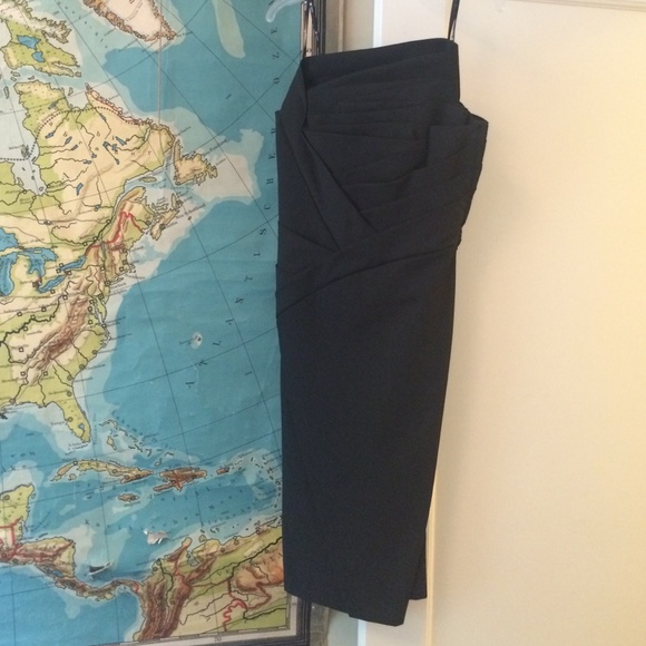 Pleated Tadashi strapless evening dress, sz 8