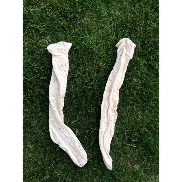 PacSun Cream Lace Knee Highs