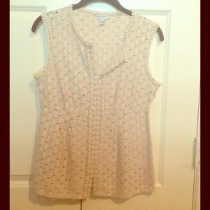 ***SALE*** BR  Ivory Eyelet Sleeveless Blouse