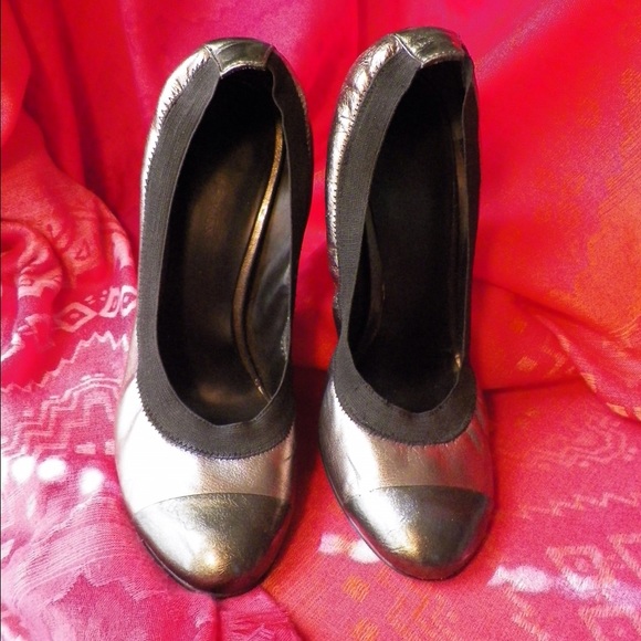 Black and silver pumps