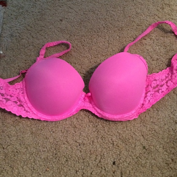 Bright pink bra