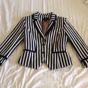 Navy and White Striped Blazer