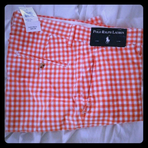 Orange checkered Polo by Ralph Lauren shorts