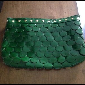 Green Patent Leather Clutch by Deux Lux