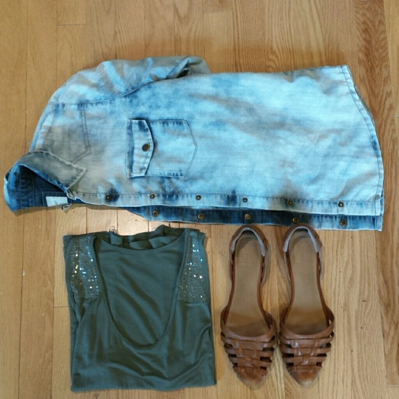Acid wash denim shirt