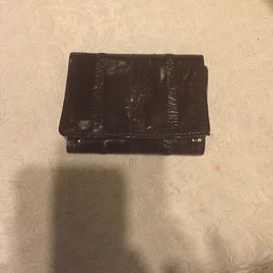 Brown patent leather wallet